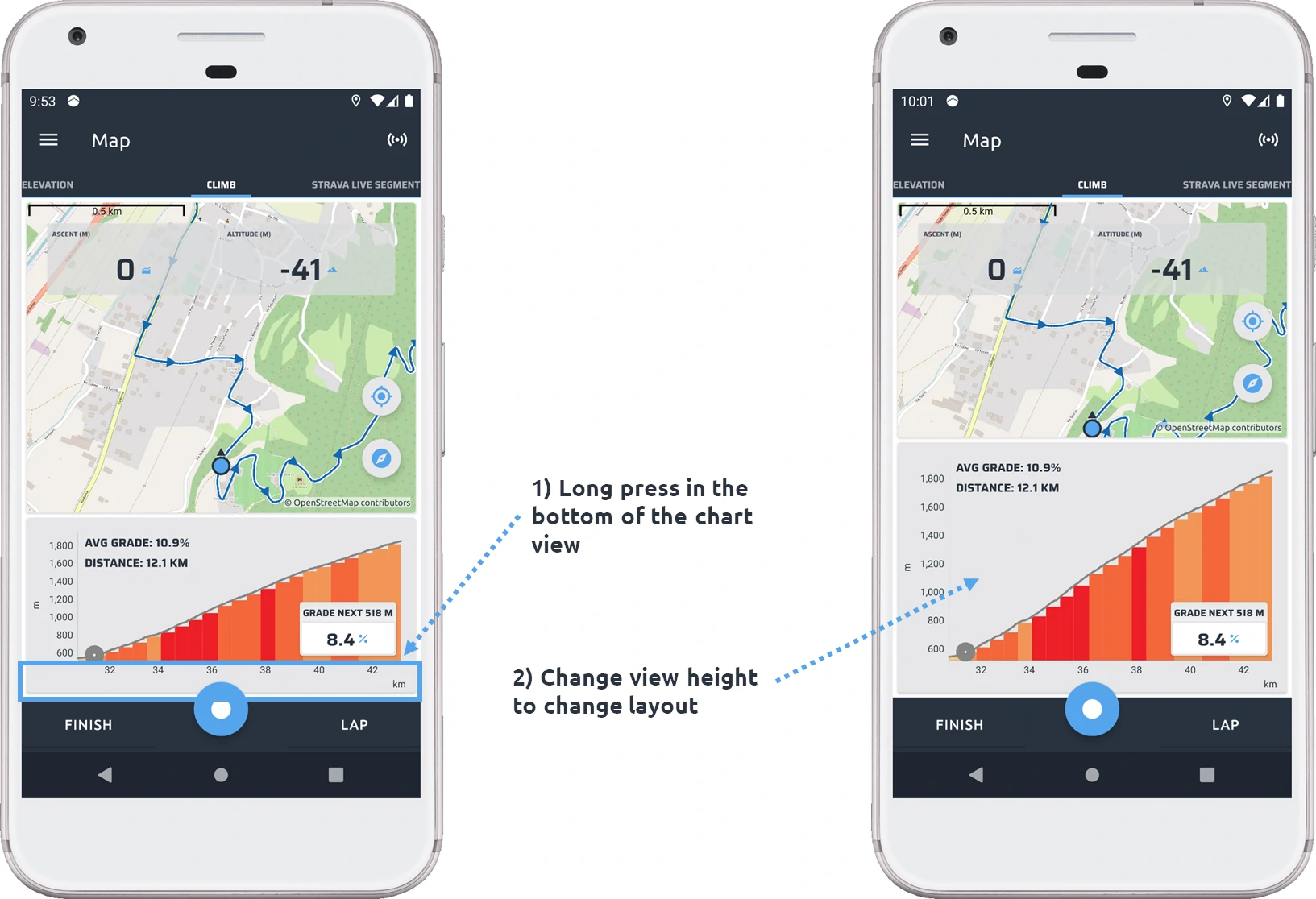 Change layout climb page