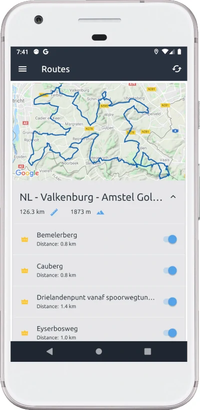 Load route with Strava segments