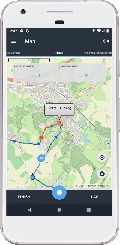 Strava segments on map
